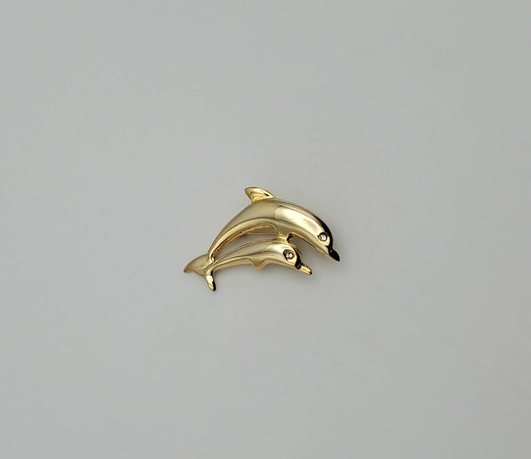 【A&S】イルカのゴールドトーンブローチ ゴールドトーンのイルカのブローチ - Etsy 日本