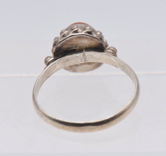 Vintage Handmade Carnelian Sterling Silver Ring -… - image 7