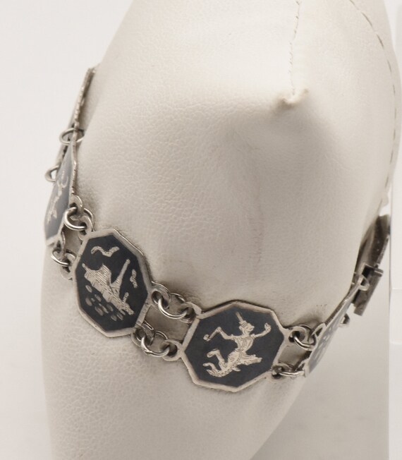 Vintage Sterling Silver Siam Dancer Bracelet - image 5