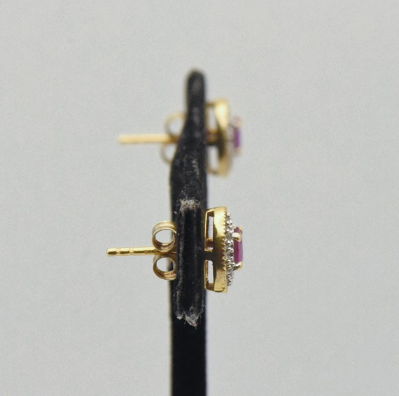 Vintage Synthetic Ruby and Topaz Gold Tone Sterli… - image 3