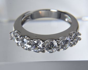 Sterling Silver Cubic Zirconia Ring - Size 5