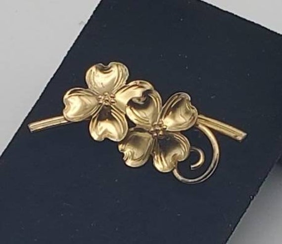 Beau - Vintage Gold Tone Sterling Silver Flowers … - image 1