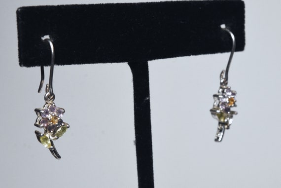 Gemstone Flower Earrings - image 6