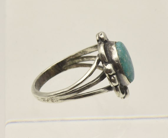 Vintage Handmade Turquoise Sterling Silver Ring -… - image 6