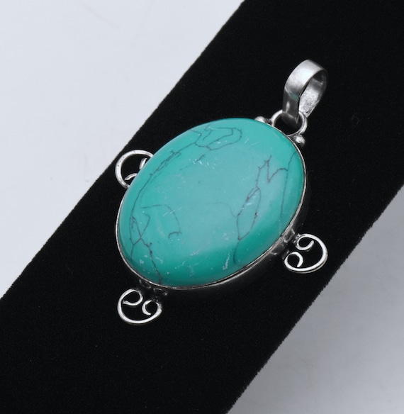Sterling Silver Turquoise Pendant - image 1