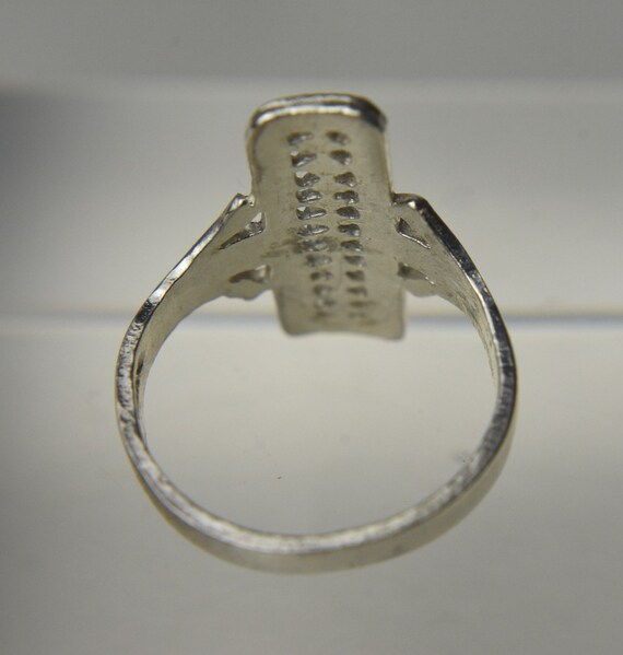 Sterling Silver Pierced Rectangular Design Ring - image 5