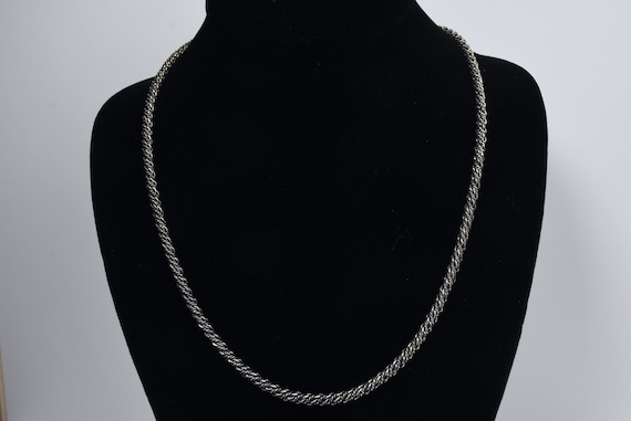 Vintage Sterling Silver Thick Twisted Rope Chain … - image 1