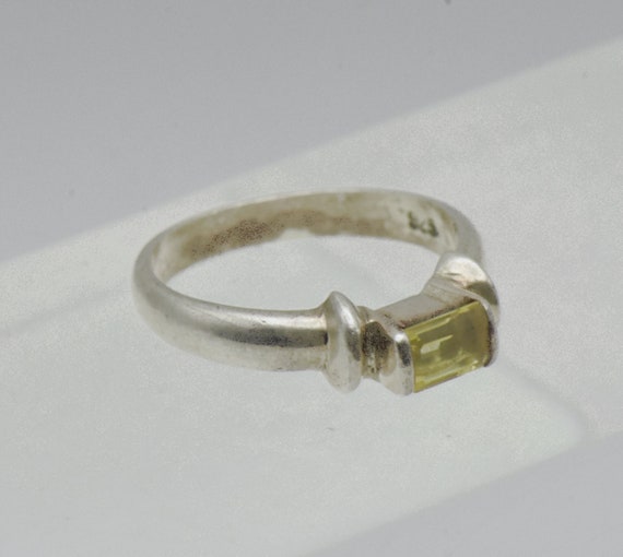 Vintage Sterling Silver Imitation Citrine Ring - … - image 6