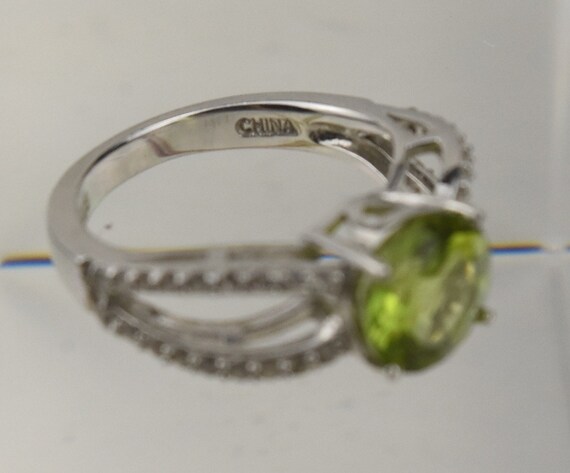 Sterling Silver Light Green Crystal Ring - Size 5 - image 8