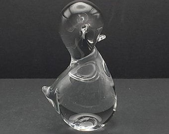 Handmade Glass Duck Figurine Paperweight