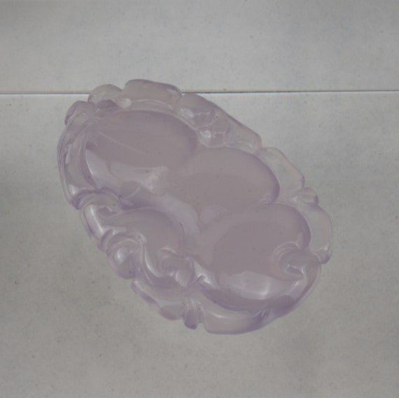 Gorgeous Carved Purple Polished Jade Pendant - image 3