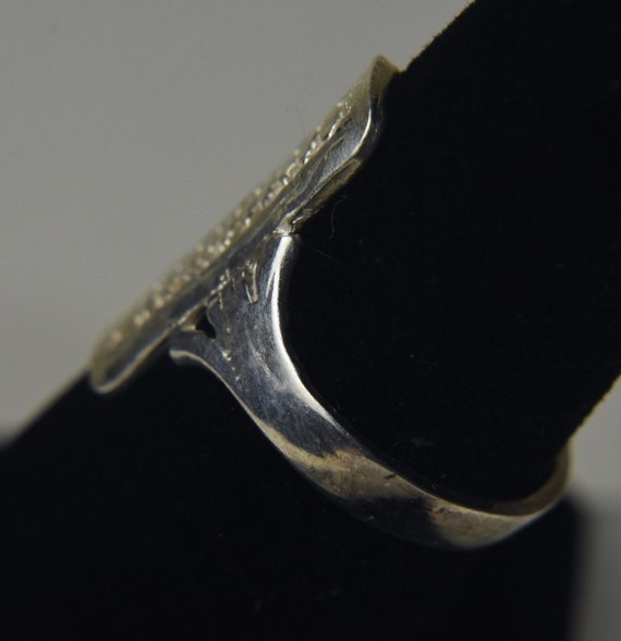 Sterling Silver Pierced Rectangular Design Ring - image 3
