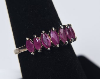 Anillo de rubíes en plata de ley - Talla 7