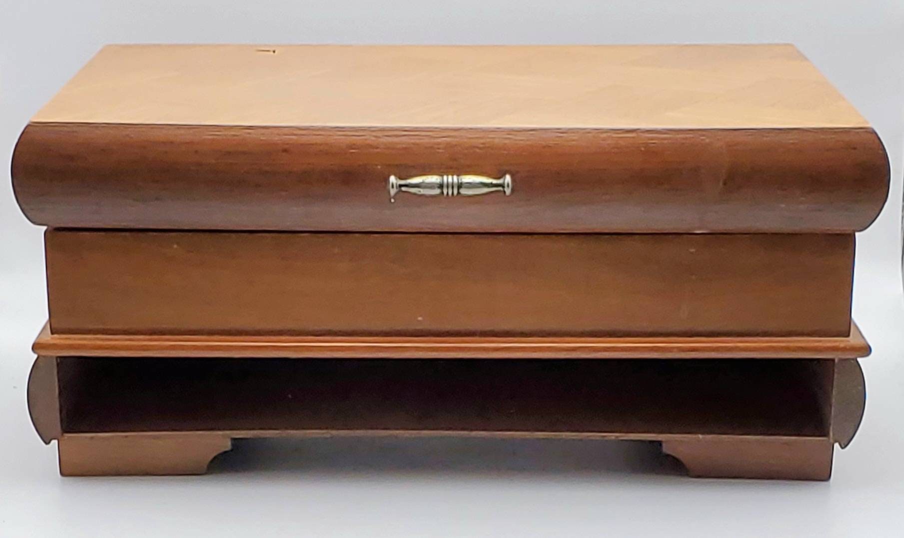 SANKYO 木製オルゴール ジュエリーボックス Sankyo - ヴィンテージ ウッド 寄木張りトップ オルゴール ジュエリー