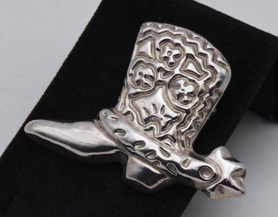 Vintage Handmade Mexican Sterling Silver Cowboy B… - image 1