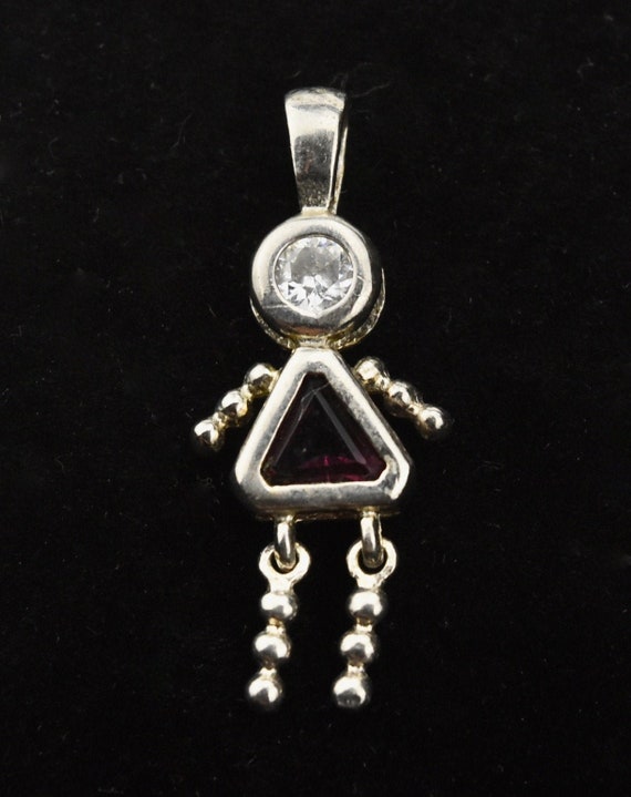 Stick figure birthstone necklaces sale