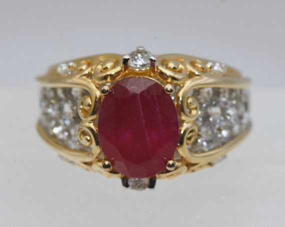 Composite Ruby and Colorless Sapphire Dual Tone S… - image 2