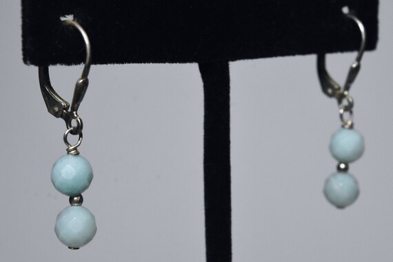 Sterling Silver Amazonite Bead Earrings - image 2