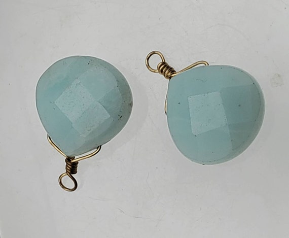 Faceted Amazonite Teardrop Dangles - MISSING CLOS… - image 1