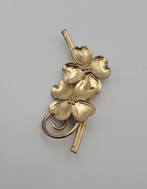 Beau - Vintage Gold Tone Sterling Silver Flowers … - image 6