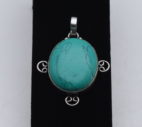 Sterling Silver Turquoise Pendant - image 2