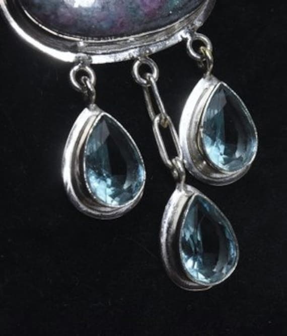 Stunning Ruby Fuschite and Kyanite Sterling Silve… - image 7