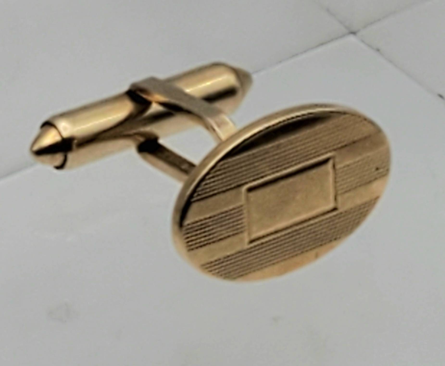 Boutons De Manchette Vintage KREMENTZ – Or Et Rouge – Style Rétro Breveté