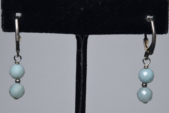 Sterling Silver Amazonite Bead Earrings - image 4