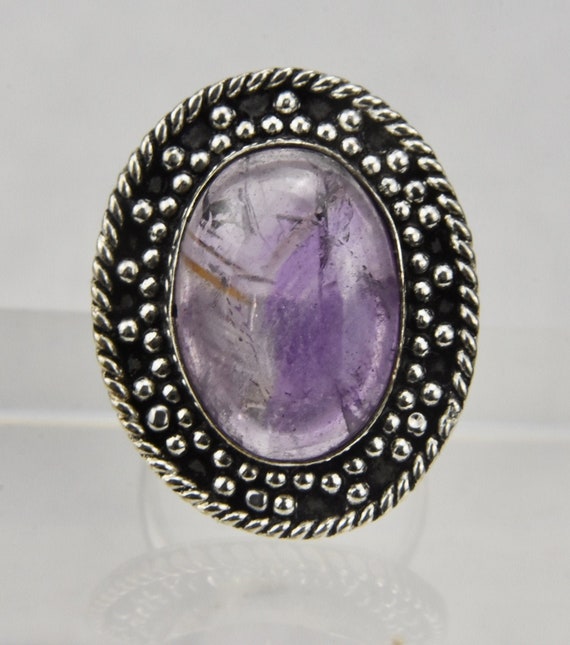 German 800 Silver Amethyst Ring - image 1