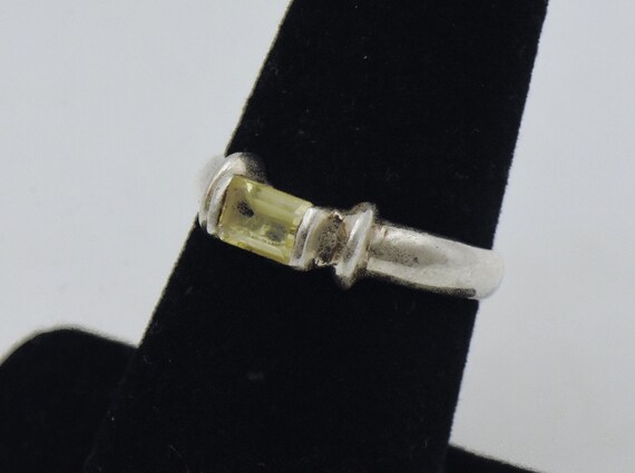 Vintage Sterling Silver Imitation Citrine Ring - … - image 4