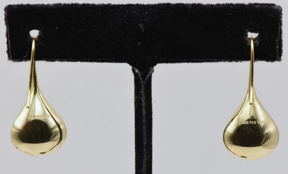 Gold Tone Sterling Silver Teardrop Earrings - image 4