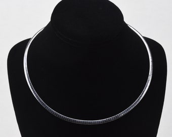 Sterling Silver Italian Omega Link Chain Necklace