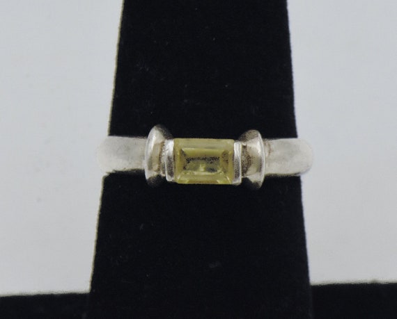 Vintage Sterling Silver Imitation Citrine Ring - … - image 1