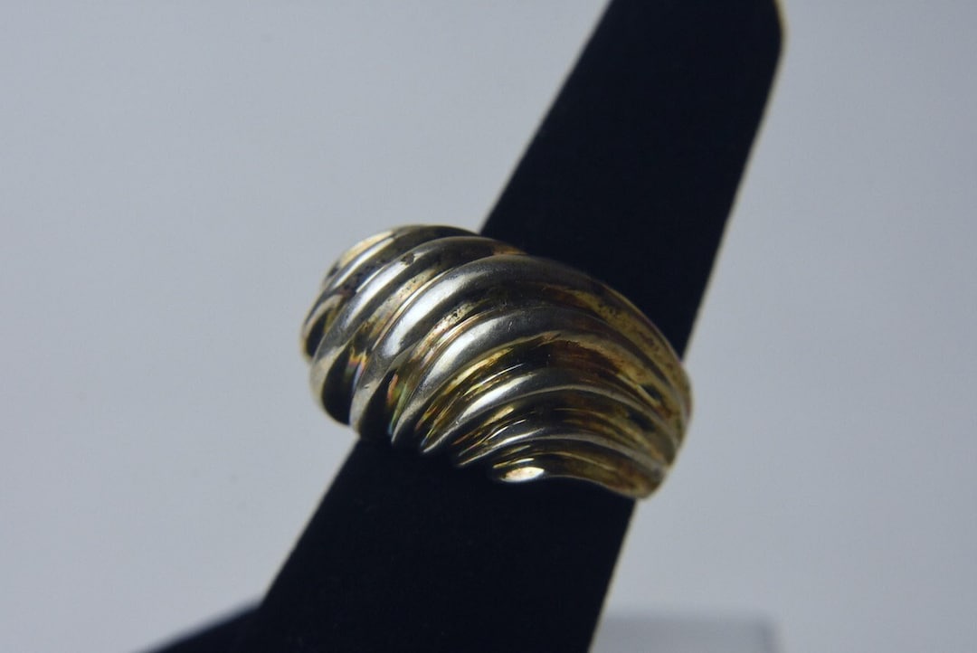 Heavy Design Rings HEAVY Sterling Silver Modern Design Ridged Ring - Size 6.75 - Etsy