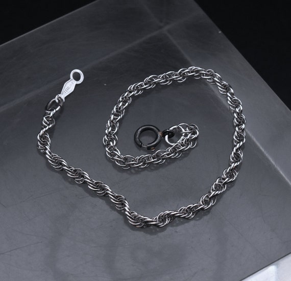 Vintage Sterling Silver Chain Bracelet - 7" - image 6