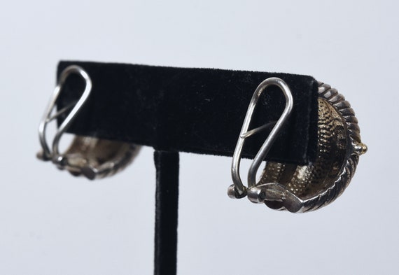 Heavy Triple Braid Sterling Silver Earrings - image 5