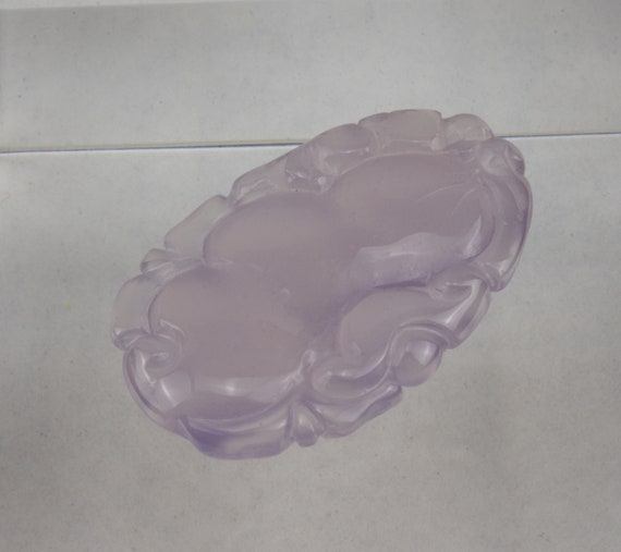 Gorgeous Carved Purple Polished Jade Pendant - image 1