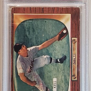 George Kell - Carta da baseball autografata autenticata Bowman PSA del 1955