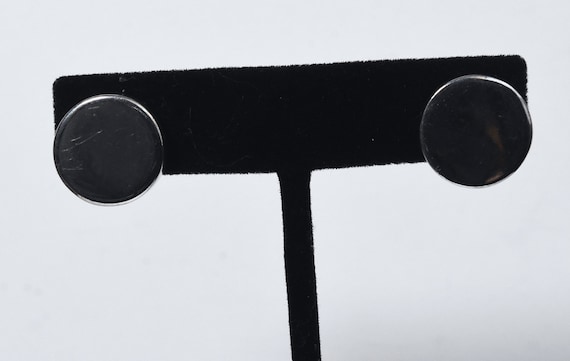 Large Sterling Silver Flat Stud Earrings - image 2