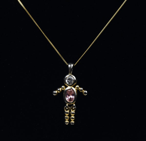 Stick figure birthstone necklaces clearance
