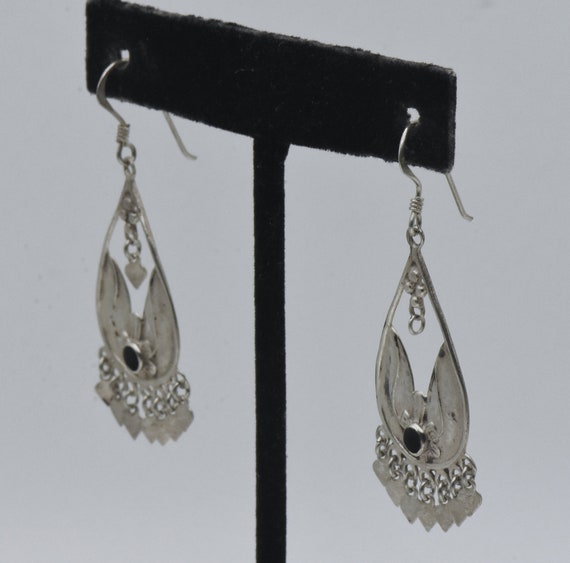 Vintage Handmade Sterling Silver Dangle Earrings - image 5