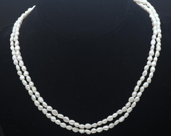 Collana vintage con perle d'acqua dolce a filo singolo - 35"