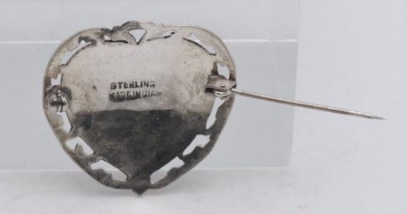 Vintage Sterling Silver Siamese Dancers Heart Bro… - image 8