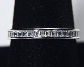 Sterling Silver Channel Set Band - Size 9.25