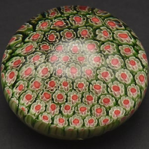 Vintage Silvestri Green Millefiori Paperweight