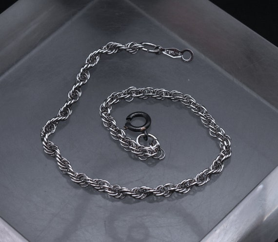 Vintage Sterling Silver Chain Bracelet - 7" - image 5