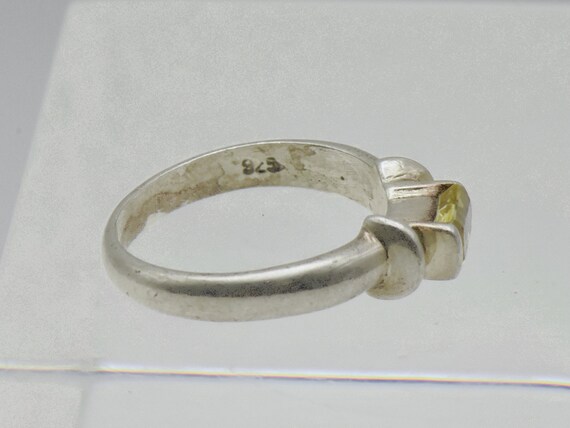 Vintage Sterling Silver Imitation Citrine Ring - … - image 7