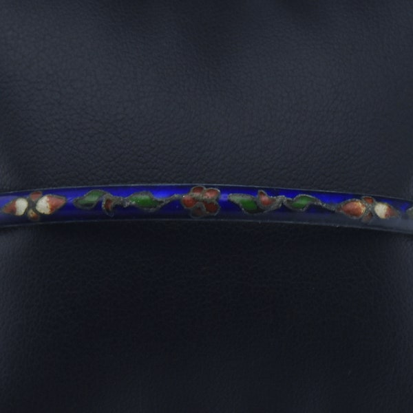 Vintage Blue Champleve Enamel Bangle Bracelet