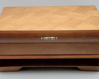 ヴィンテージ サンキョー 木製オルゴール ジュエリーボックス 寄木細工