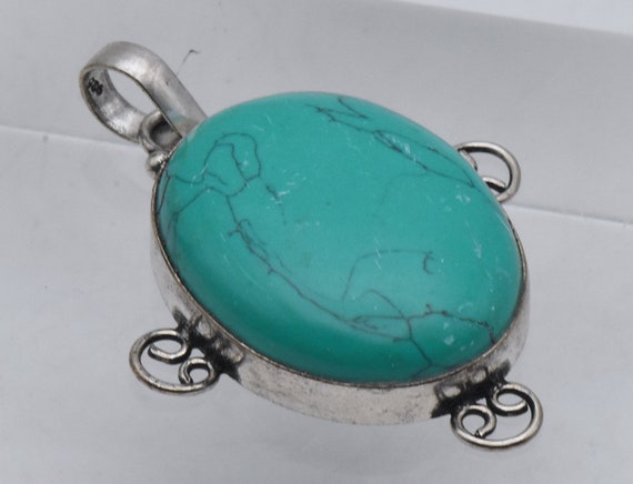 Sterling Silver Turquoise Pendant - image 6